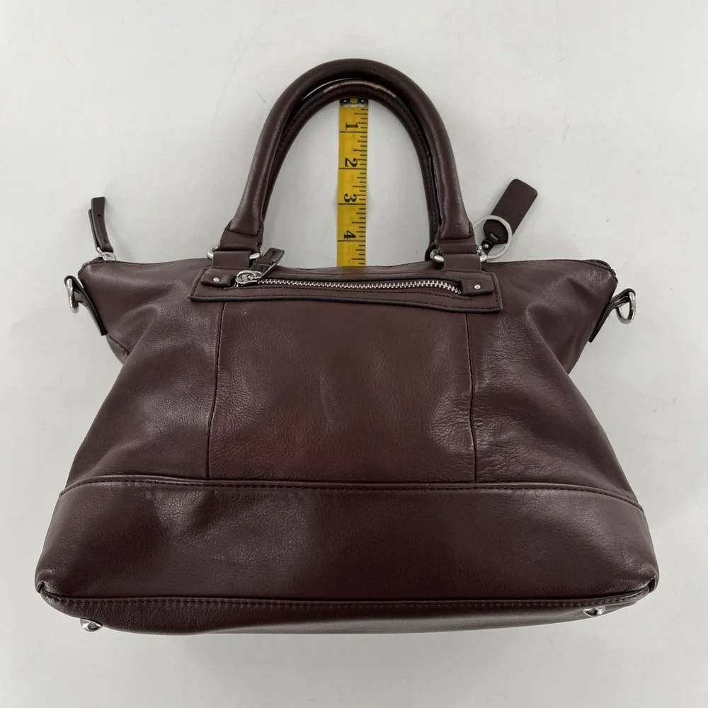 Tignanello‎ Brown Leather Tote Crossbody Medium Satchel & Keyring Detach Strap